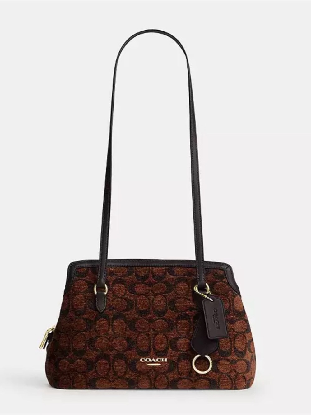 NWT Coach Elise Shoulder Bag in Signature Chenille - Gold/Truffle
